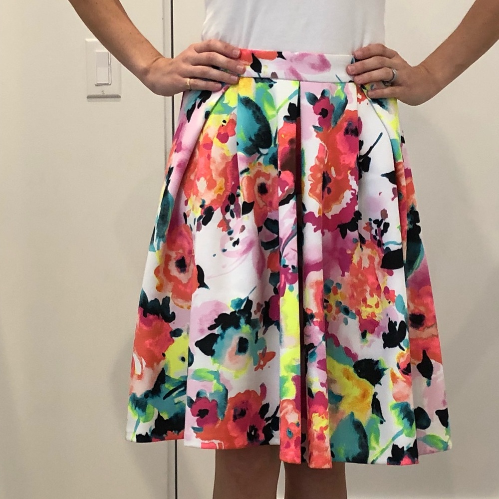 Aqua neon watercolor skirt
